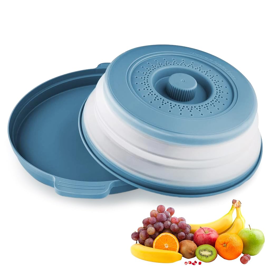 HASTHIP Microwave Splatter Cover & Tray Microwave Dish Cover Lid for Heating 10.6 Inch Dishes Splatter Cover Collapsible Lid Heat Resistant Dish Tray with Ears Space Saving Kitchen Dish Cover HASTHIP Microwave Splatter Cover & Tray Microwave Dish Cover Lid for Heating 10.6 Inch Dishes Splatter Cover Collapsible Lid Heat Resistant Dish Tray with Ears Space Saving Kitchen Dish Cover